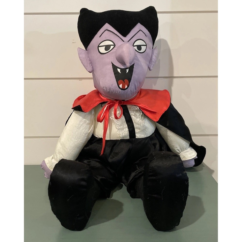 Halloween Vampire Dracula Purple Plush 21" Laughs When You Press Tummy
